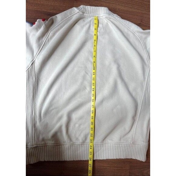 Aerie Down To Earth "CHEERS" Oversized Fleece Crew Sweatshirt Soft Oat SML EUC - Picture 7 of 7